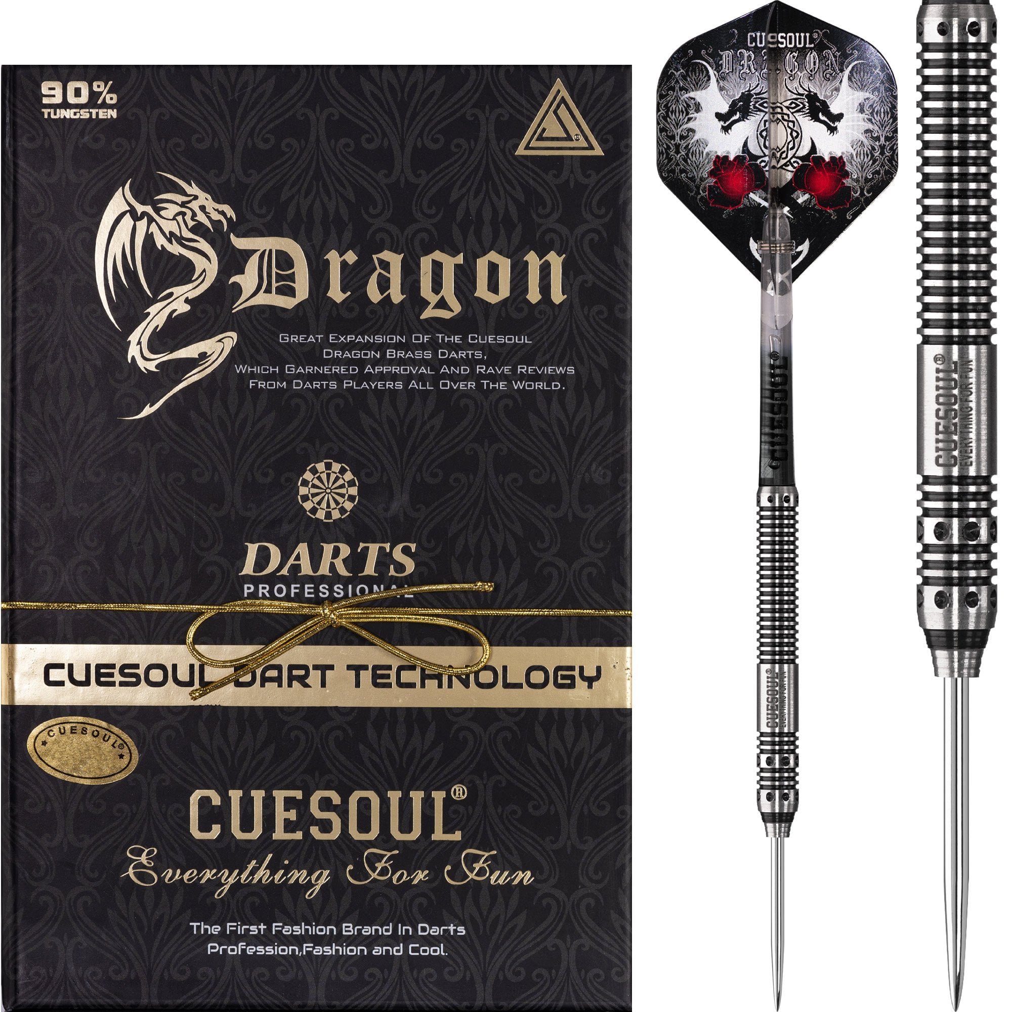 Cuesoul - Steel Tip Tungsten Darts - Dragon - Black