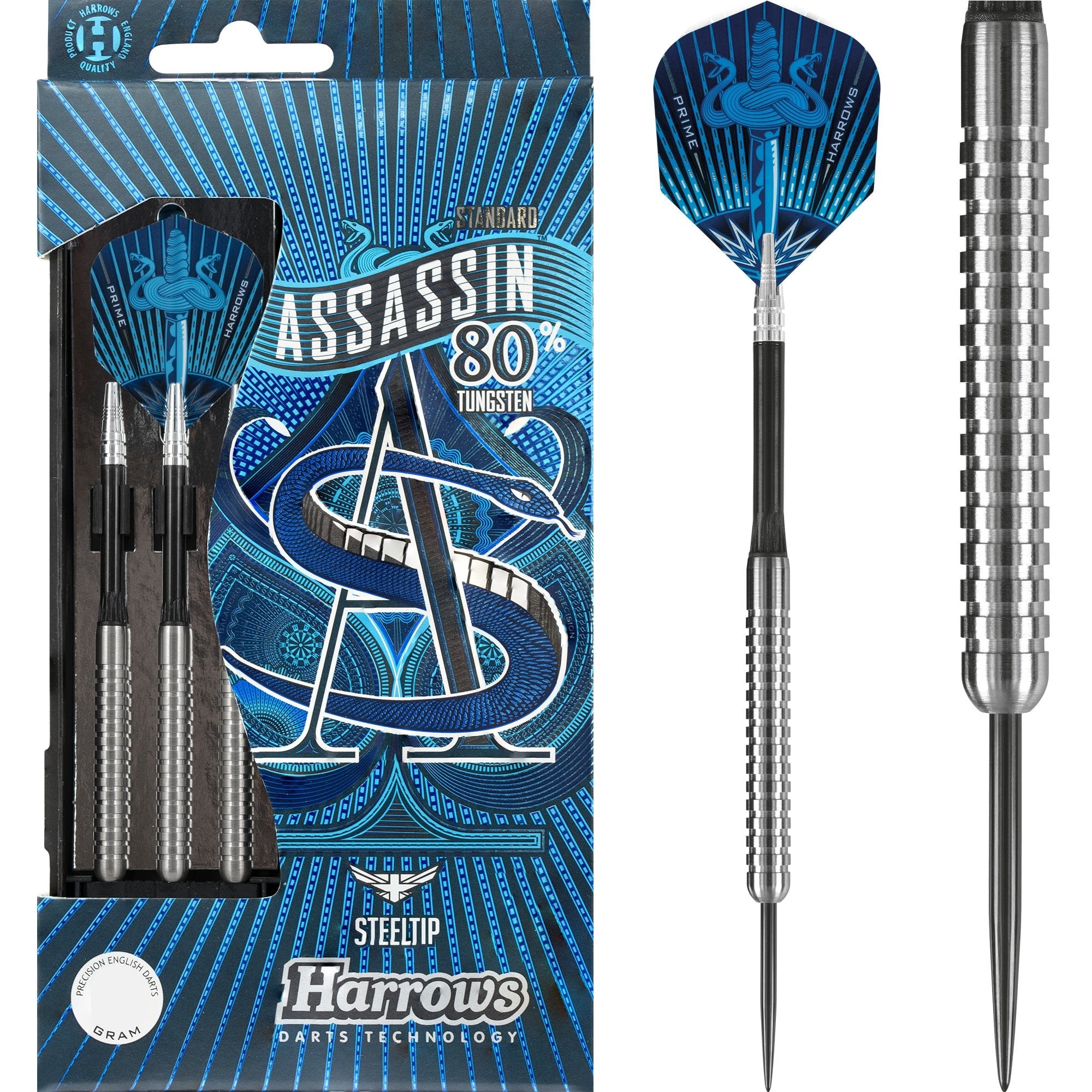 Harrows Assassin Darts - Steel Tip - Std - Ringed - 20g