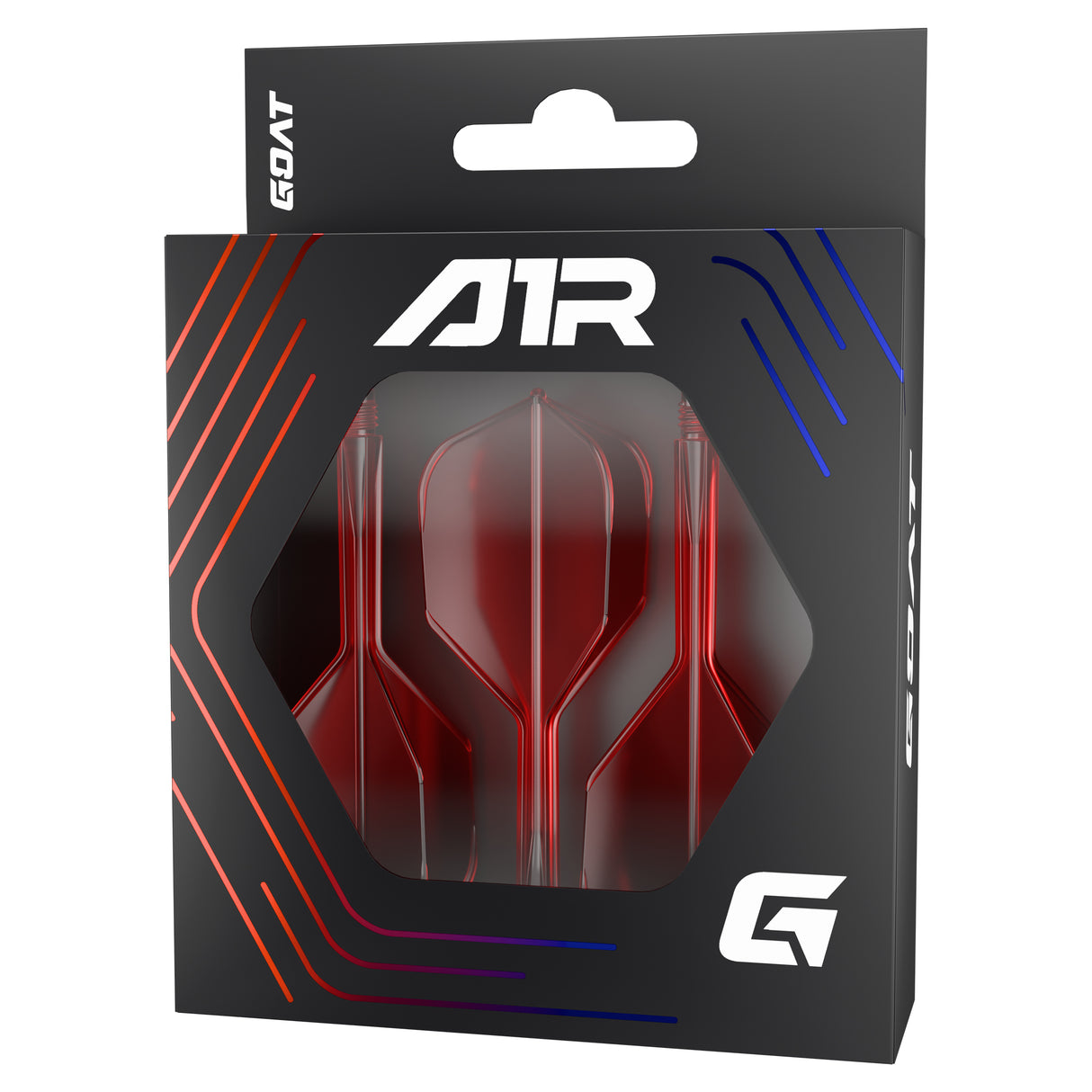 Goat A1R Dart Flights - Moulded Flight & Shaft System - Standard No6 - Clear Red