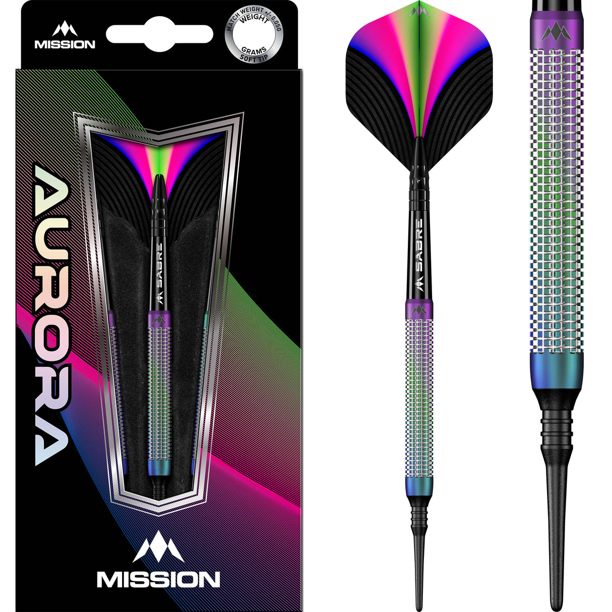 Mission Aurora Darts - Soft Tip - 90% Tungsten - Coral PVD - 18g