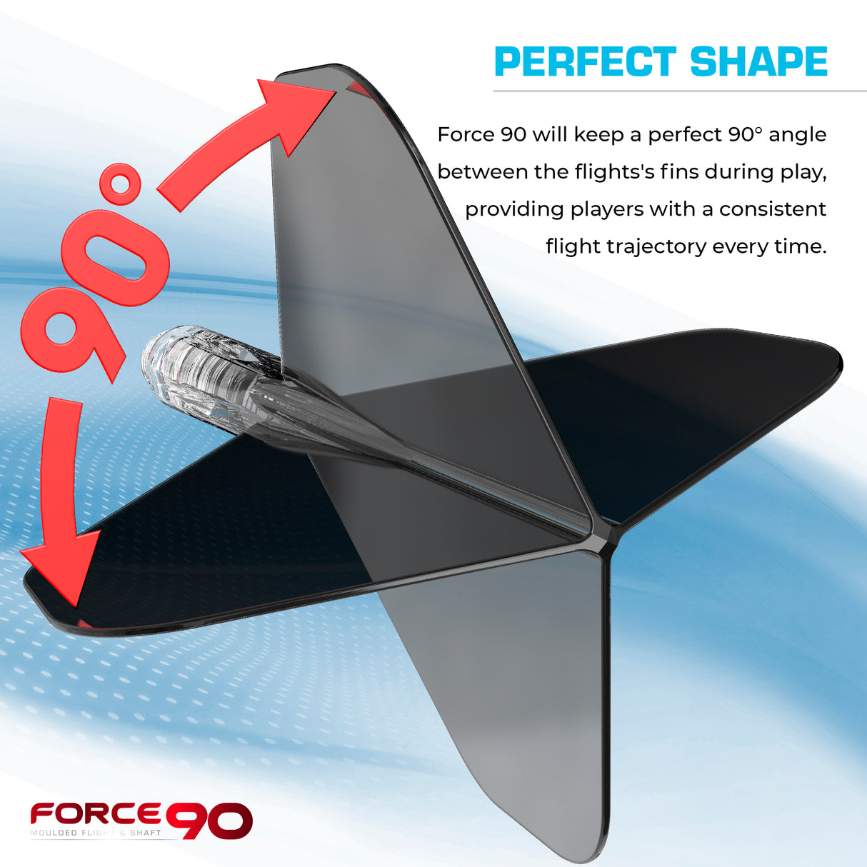 Mission Force 90 - New Moulded Flight & Shaft System - Standard No6 - Gradient - Transparent Black