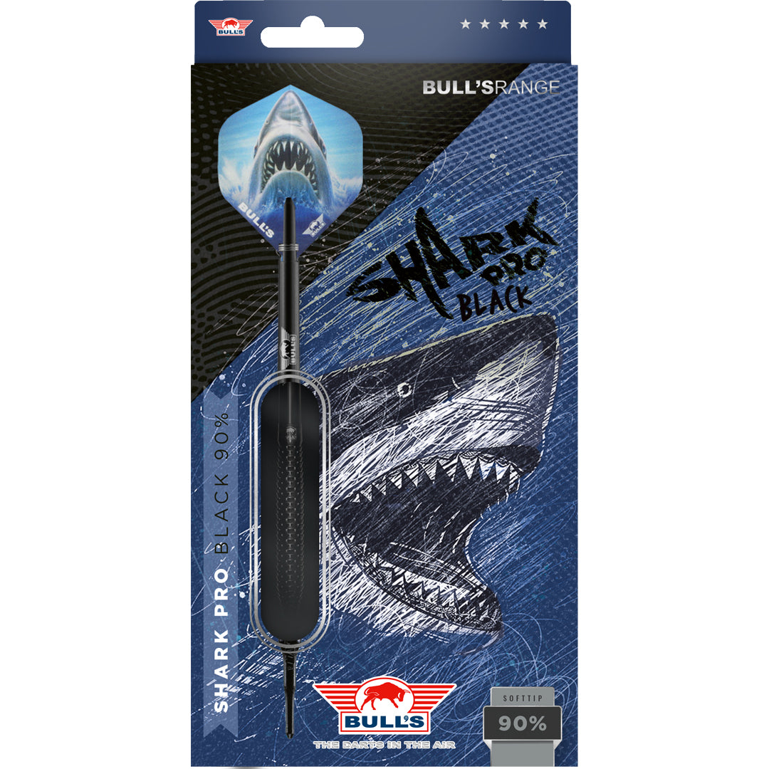 Bulls Shark Pro Black Darts - Soft Tip - 90% Tungsten