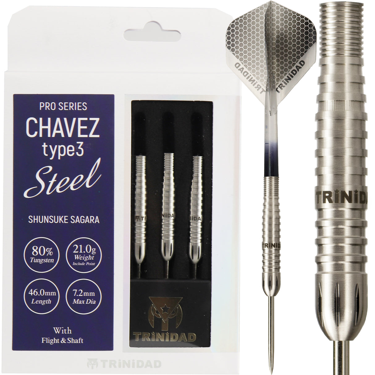 Trinidad Pro Darts - Steel Tip - 80% Tungsten - Chavez 3 - 21g