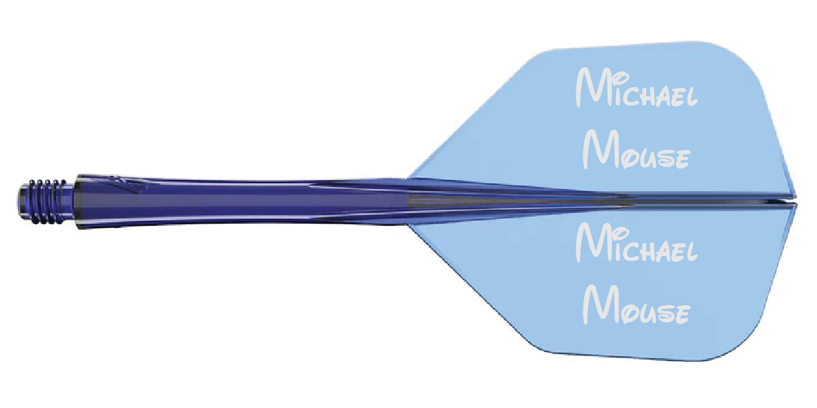 Caliburn SUP Flights - Moulded Flight & Shaft - Standard No6 - Two Tone