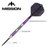 Mission Joe Croft Darts - Steel Tip - 95% Tungsten - Silver & Purple Electro