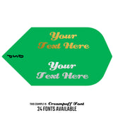 Personalised Flights - Hot Foil - 5 Sets - Poly Plain - Slim - Green