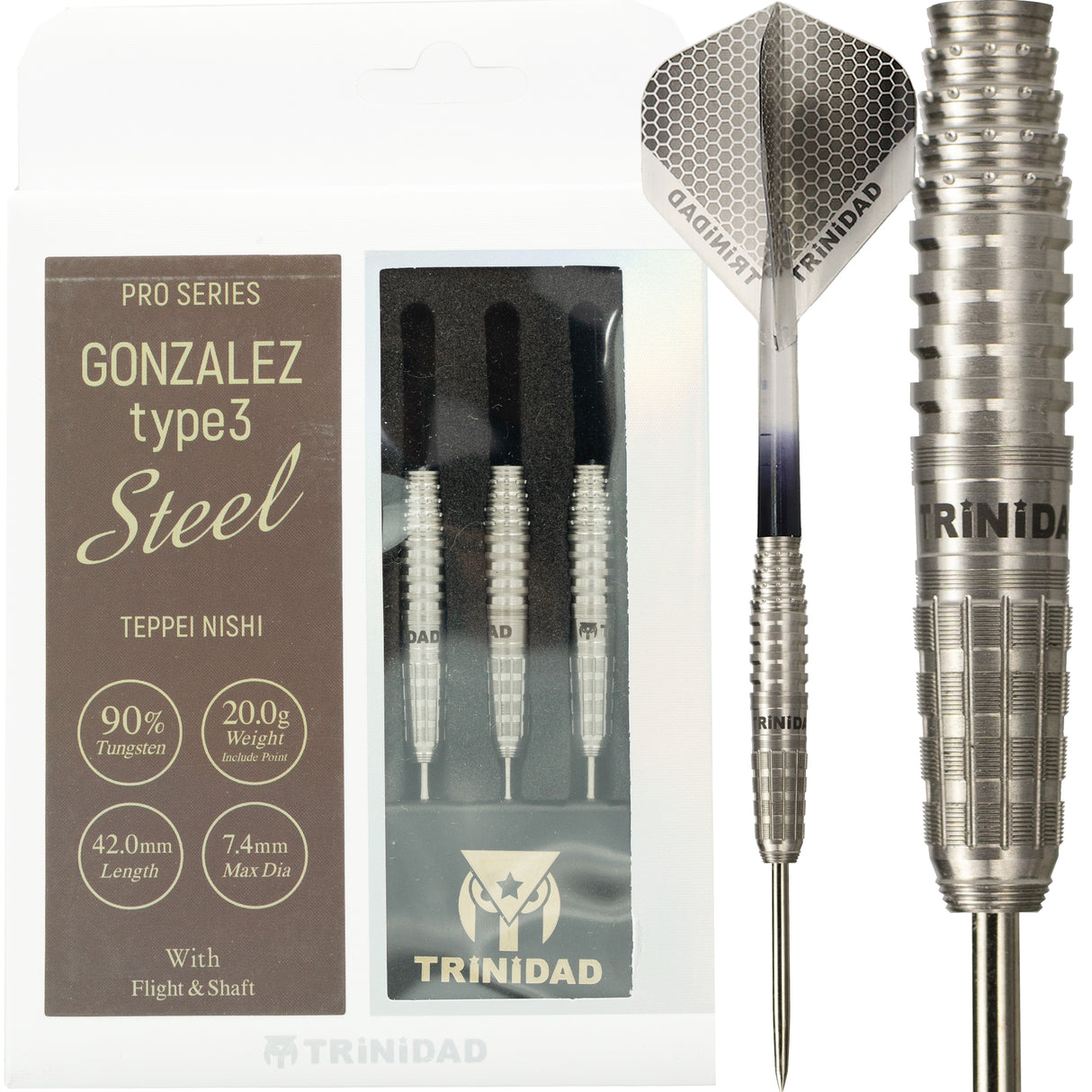 Trinidad Pro Darts - Steel Tip - 90% Tungsten - Gonzalez 3 - 20g