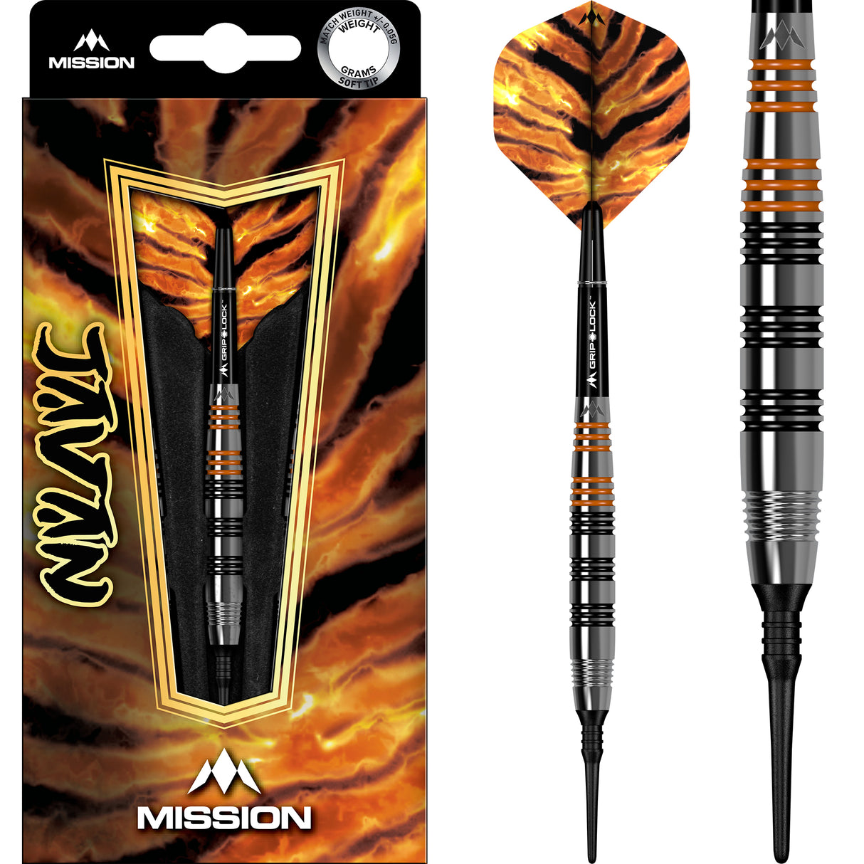 Mission Javan Darts - Soft Tip - Brass - Silver Coated