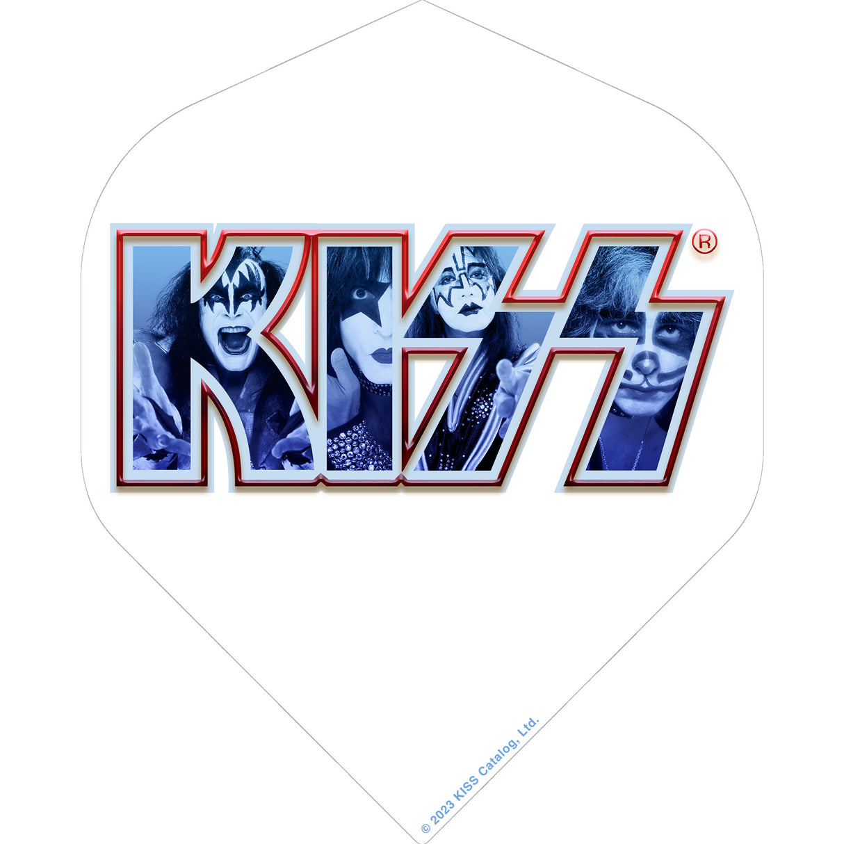 Kiss Dart Flights - Official Licensed - 100 Micron - No2 - Std - F2 - White - Blue