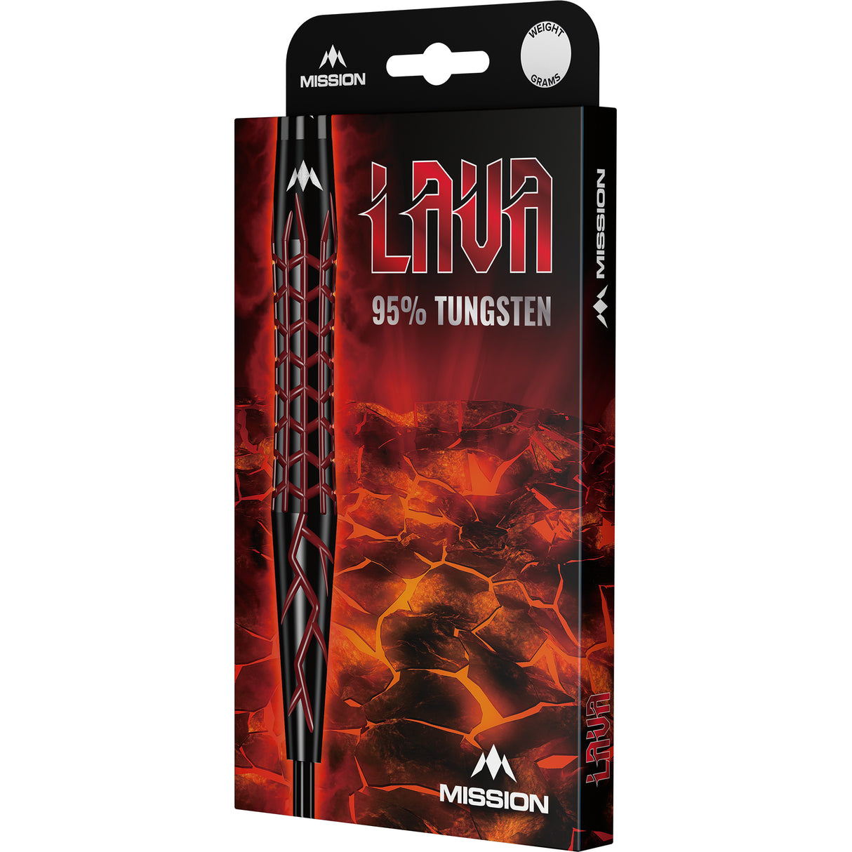 Mission Lava Darts - Steel Tip - 95% Tungsten - Black & Red Electro