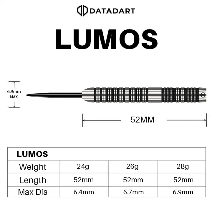 Datadart Lumos Darts - Steel Tip - 90% Tungsten