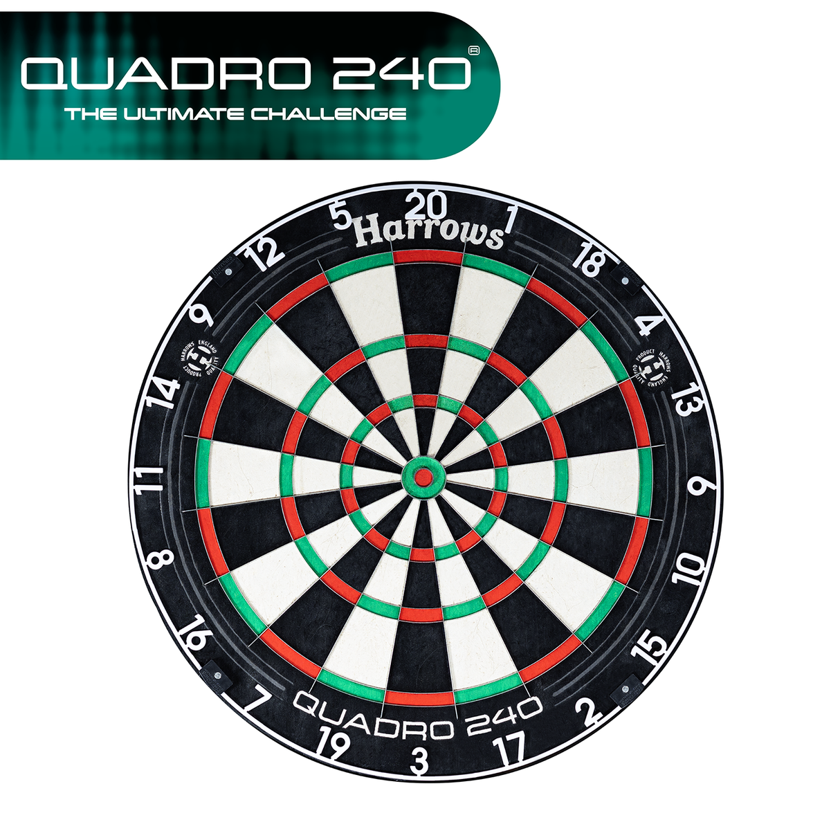 Harrows Quadro 240 Dartboard - Professional - African Sisal