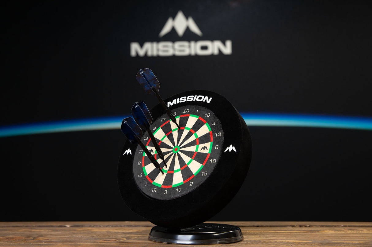 Mission Mini Dartboard - 6 Inch - Complete with surround & 2 sets of mini darts