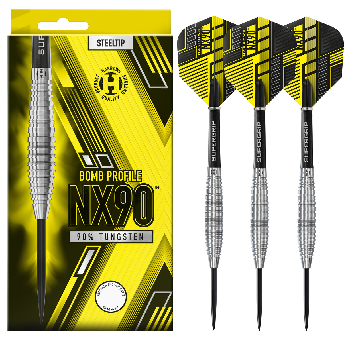 Harrows NX90 Darts - Steel Tip - 90% Tungsten - Bomb