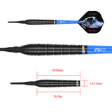 One80 Nighthunter Darts - Soft Tip - 90% Tungsten - Silence - 18g