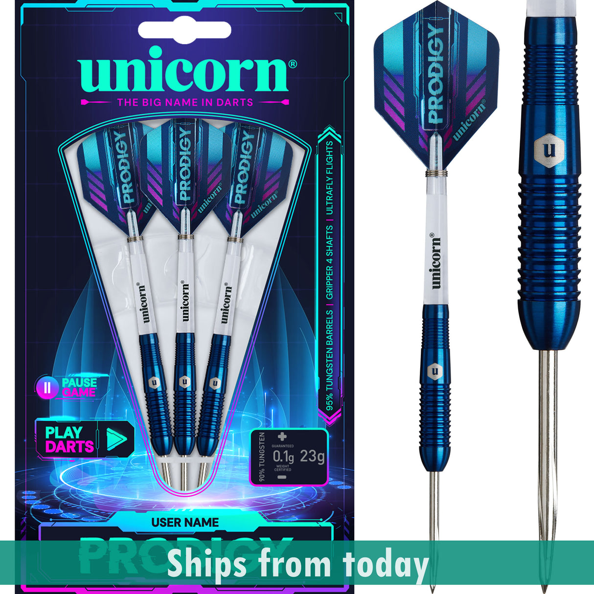 Unicorn Prodigy Darts - Steel Tip - 95% Tungsten - Style 2