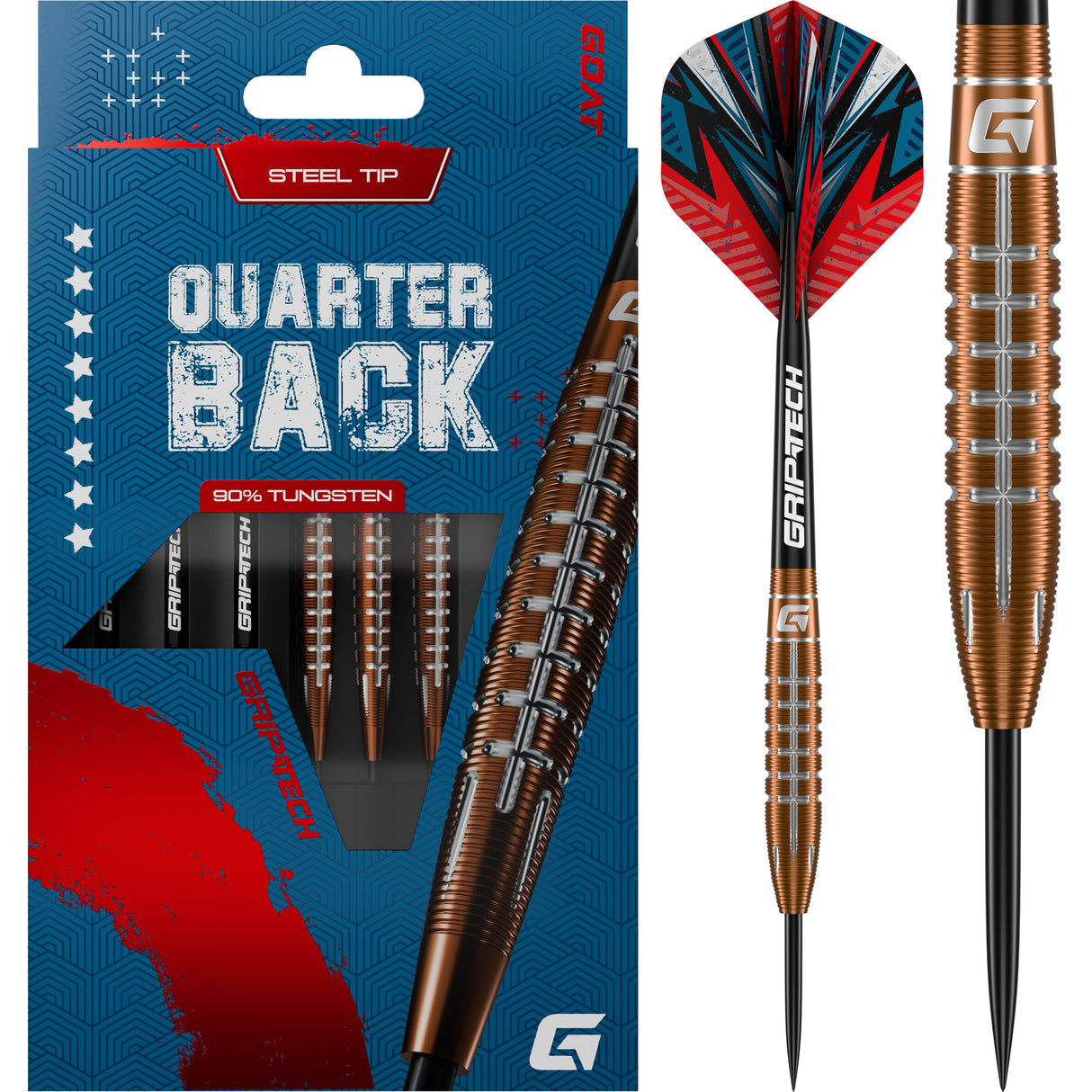 Goat Quarterback V2 Darts - Steel Tip - 95% Tungsten - Bomb