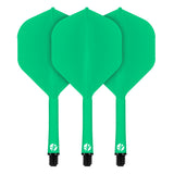 Shot Flight Deck - One Piece Dart Flight and Shaft System - Green