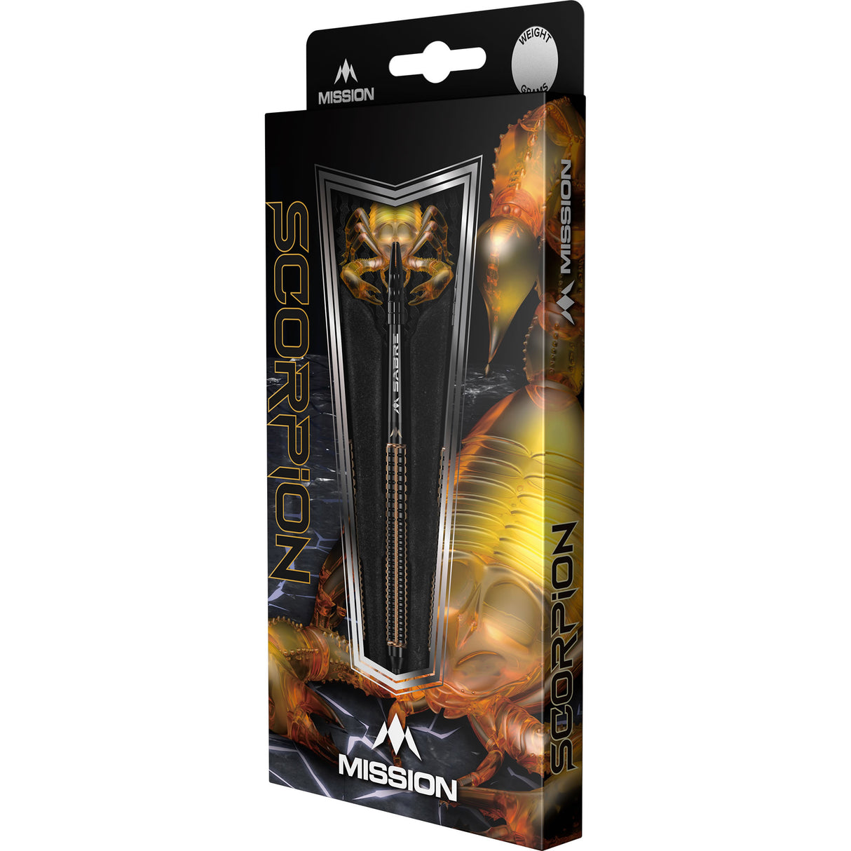 Mission Scorpion Darts - Steel Tip - 90% Tungsten - Black & Gold Electro