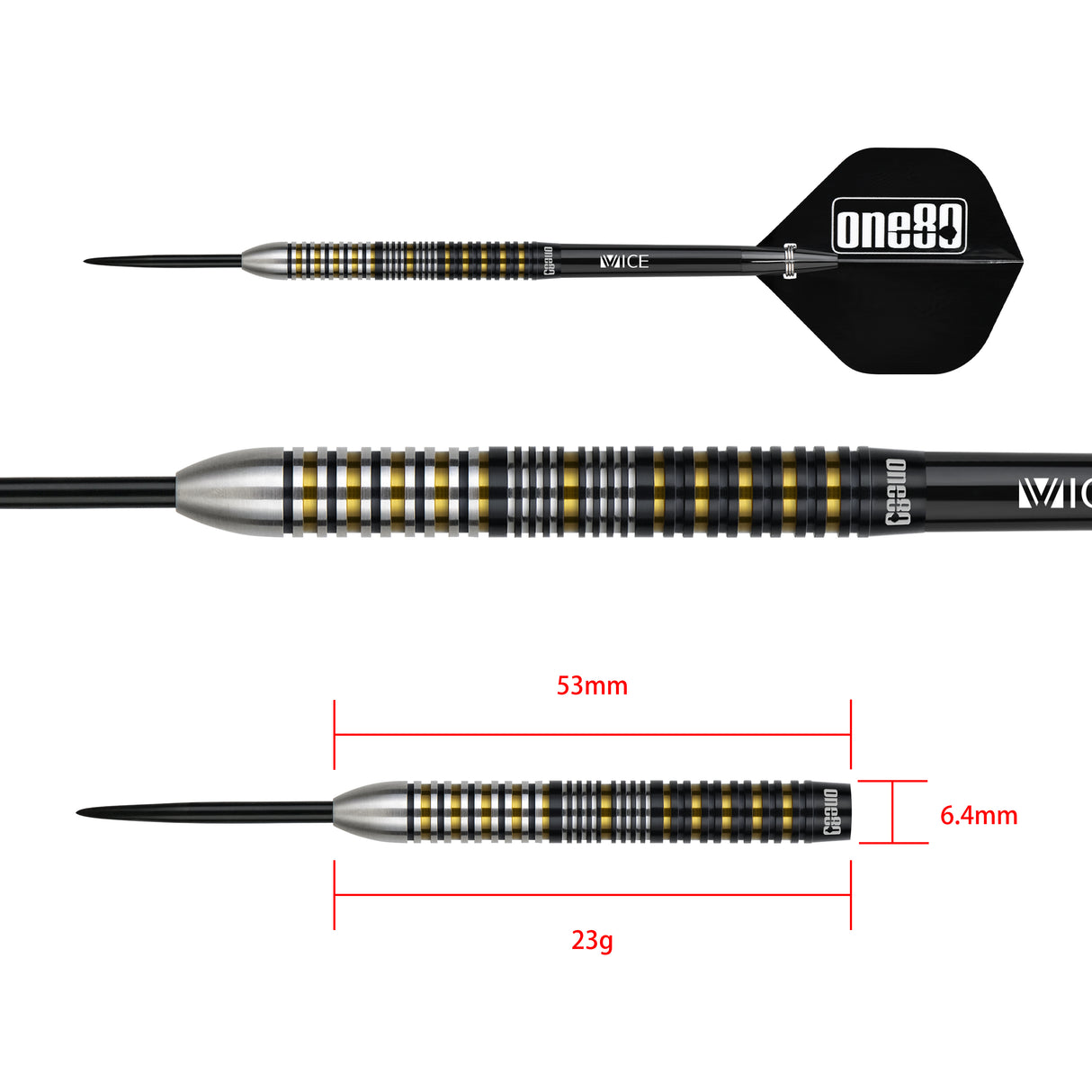 One80 Tengku Shah Darts - Steel Tip - 90% Tungsten - 23g