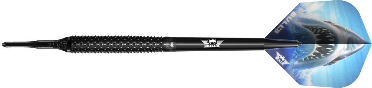 Bulls Shark Pro Black Darts - Soft Tip - 90% Tungsten