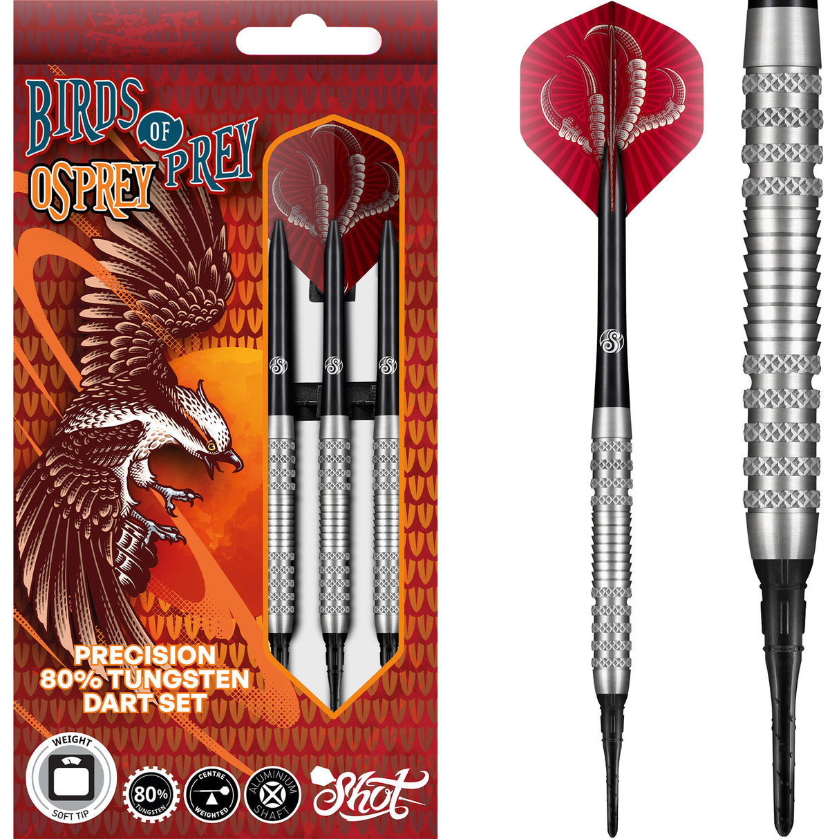 Shot Birds of Prey Darts - Soft Tip Tungsten - Osprey