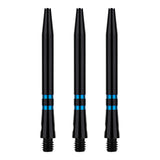 One80 TC Alu Dart Shafts - Regrooved Stems - Black & Blue