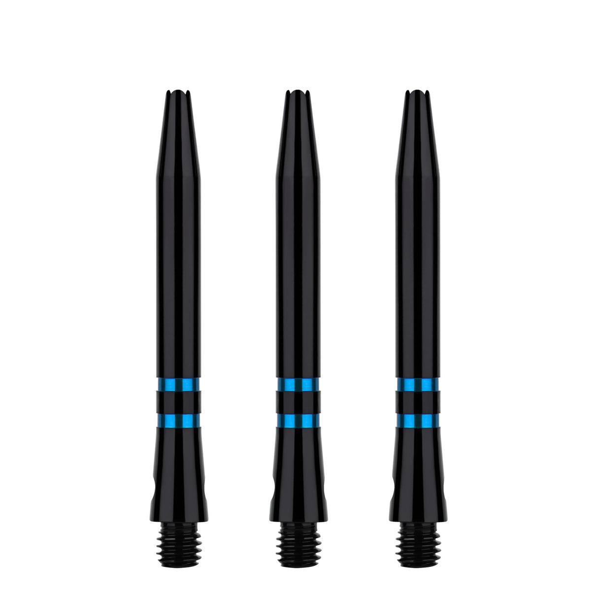 One80 TC Alu Dart Shafts - Regrooved Stems - Black & Blue