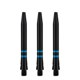 One80 TC Alu Dart Shafts - Regrooved Stems - Black & Blue