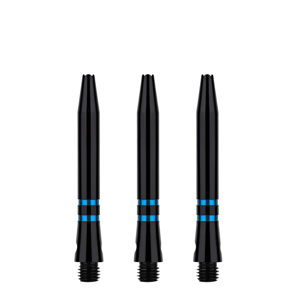 One80 TC Alu Dart Shafts - Regrooved Stems - Black & Blue