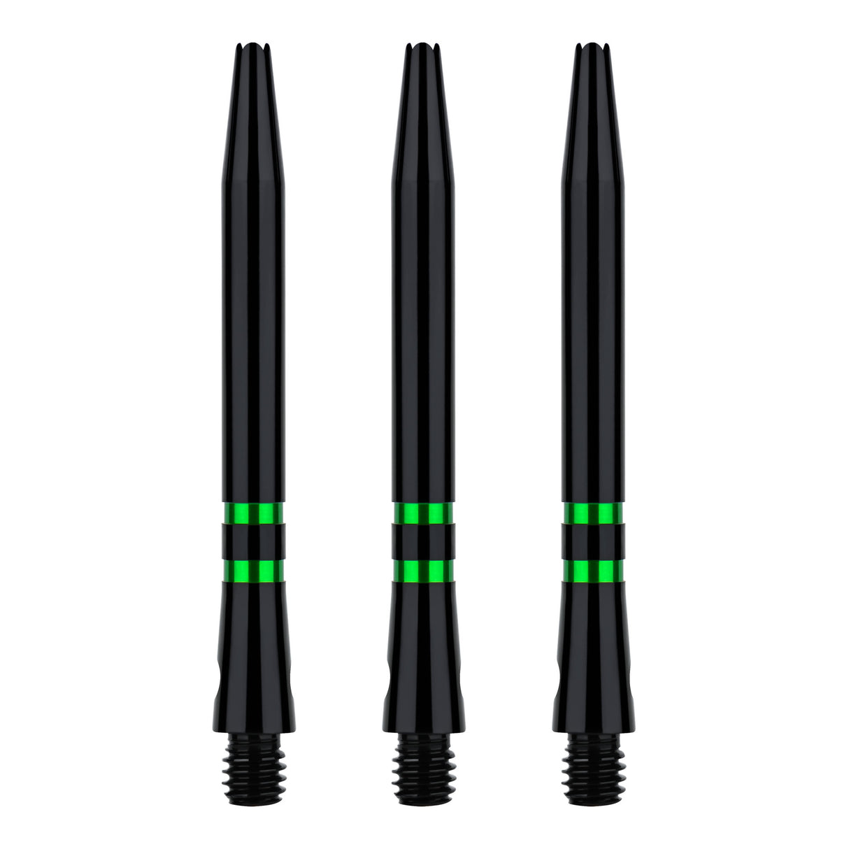 One80 TC Alu Dart Shafts - Regrooved Stems - Black & Green