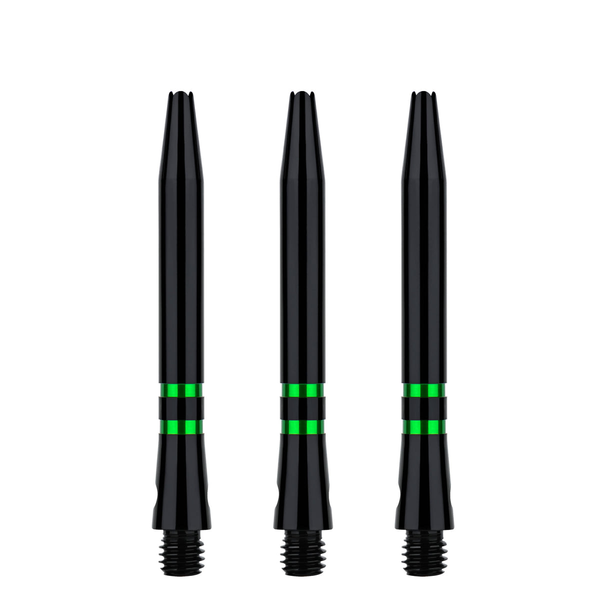 One80 TC Alu Dart Shafts - Regrooved Stems - Black & Green