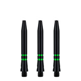 One80 TC Alu Dart Shafts - Regrooved Stems - Black & Green