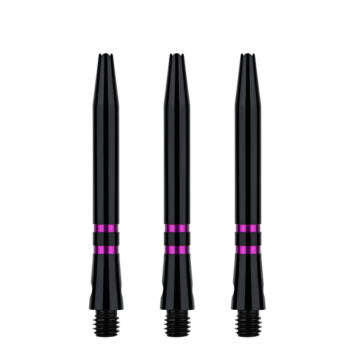 One80 TC Alu Dart Shafts - Regrooved Stems - Black & Purple