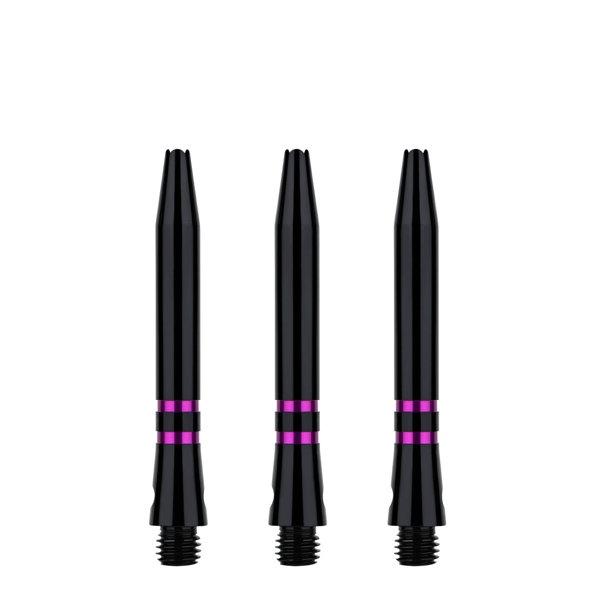 One80 TC Alu Dart Shafts - Regrooved Stems - Black & Purple