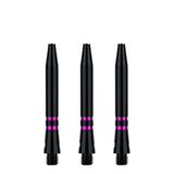 One80 TC Alu Dart Shafts - Regrooved Stems - Black & Purple