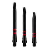 One80 TC Alu Dart Shafts - Regrooved Stems - Black & Red