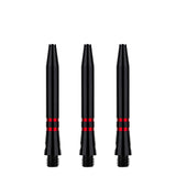 One80 TC Alu Dart Shafts - Regrooved Stems - Black & Red