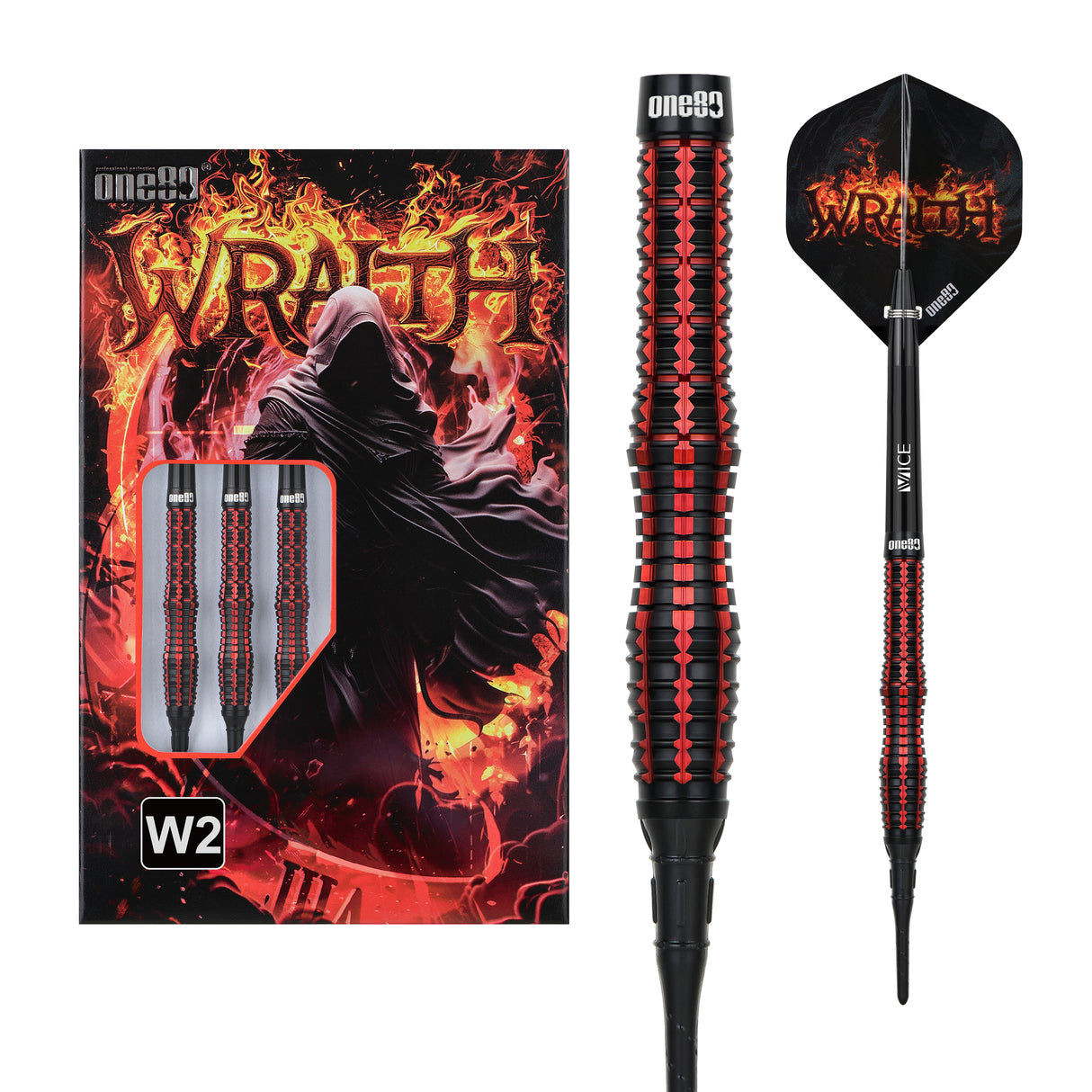 One80 Wraith Darts - Soft Tip - 90% Tungsten - W2 - 18g