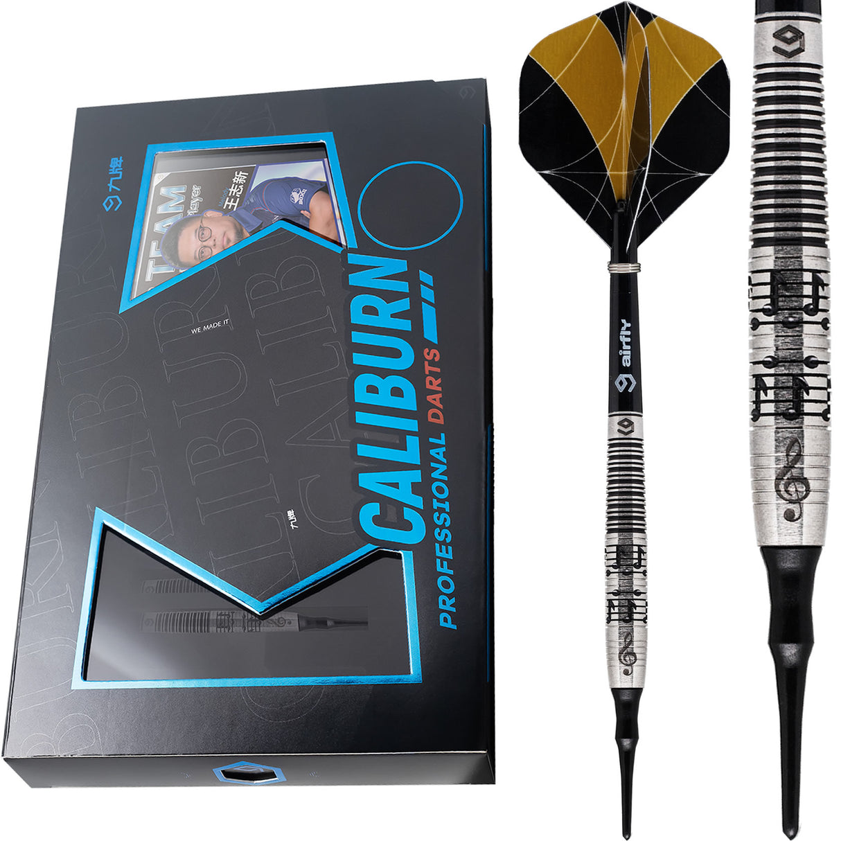 Caliburn Player Darts - Soft Tip - 90% - Black Rings - Melody