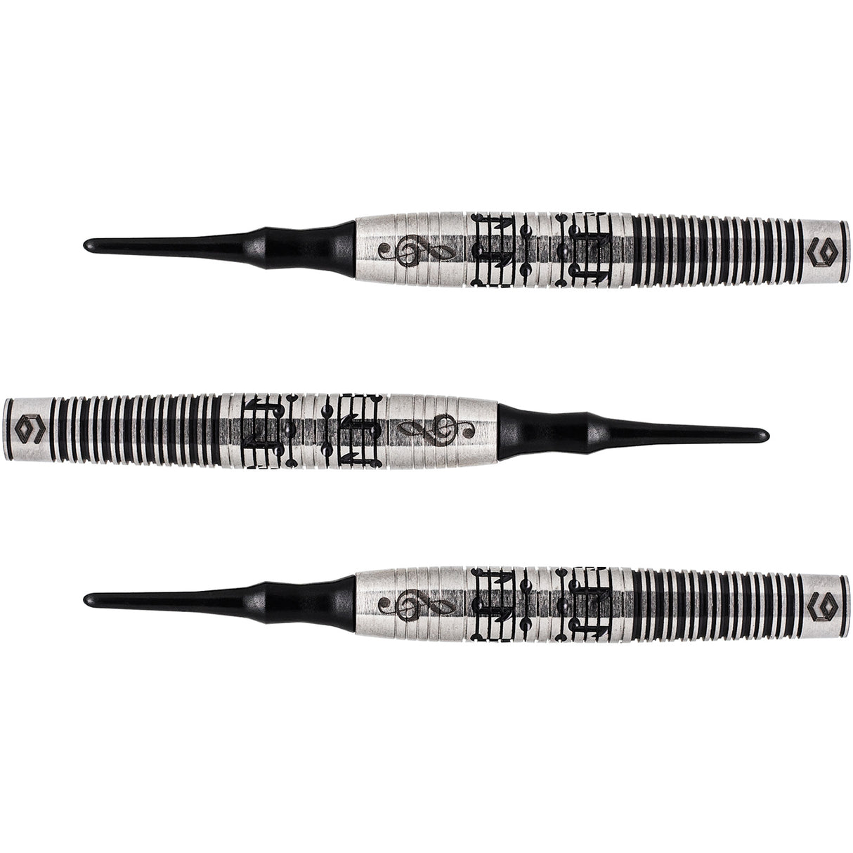 Caliburn Player Darts - Soft Tip - 90% - Black Rings - Melody