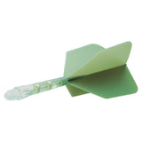 Cuesoul Rost T19 Integrated Dart Shaft and Flights - Big Wing - Clear with Green Flight