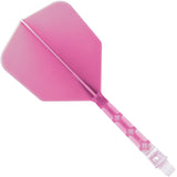 Cuesoul Rost T19 Integrated Dart Shaft and Flights - Big Wing - Clear with Pink Flight