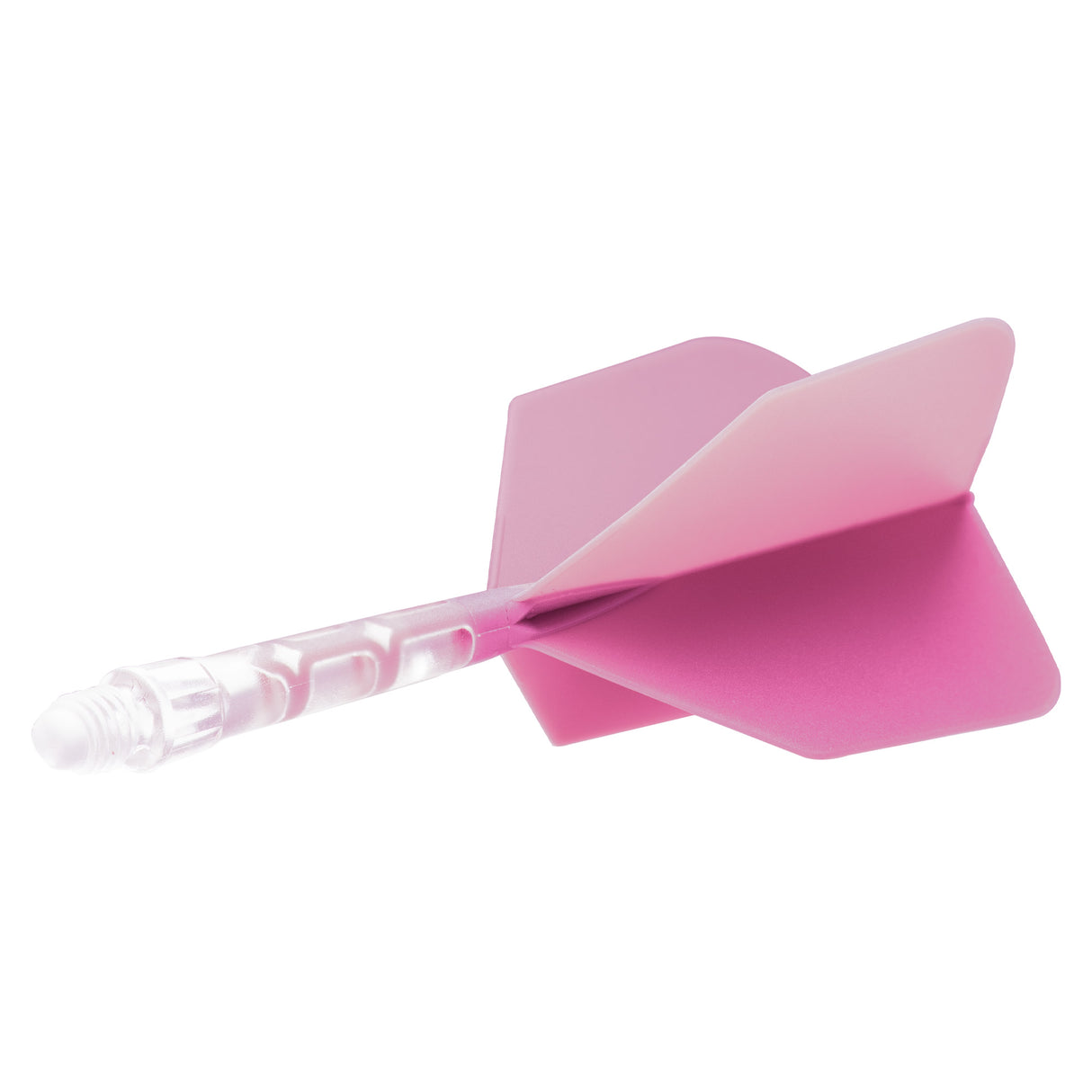 Cuesoul Rost T19 Integrated Dart Shaft and Flights - Big Wing - Clear with Pink Flight