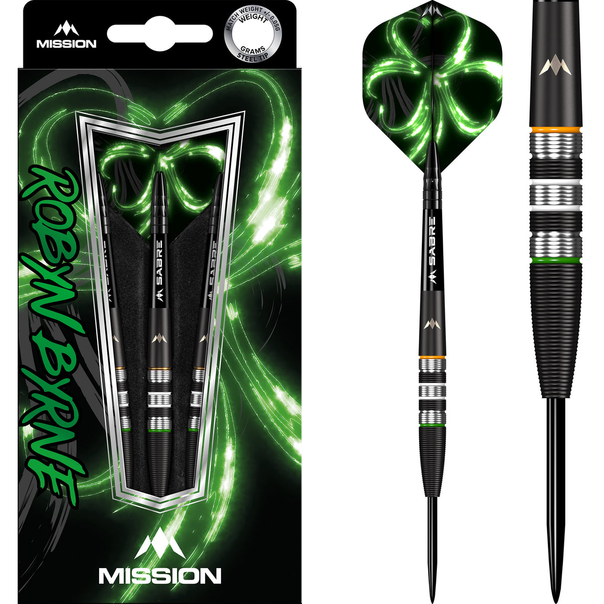 Mission Robyn Byrne Darts - Steel Tip - 90% - Black Titanium