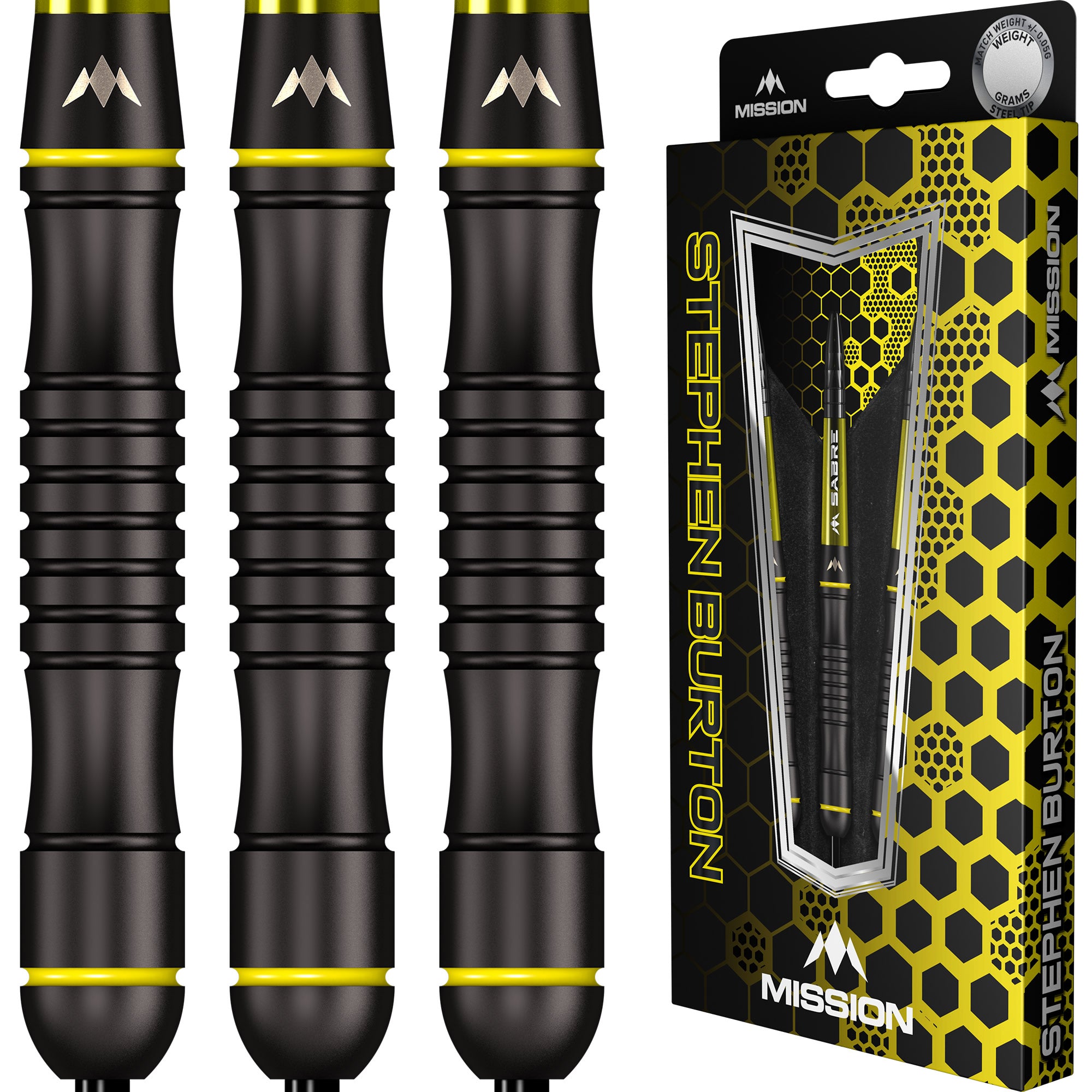 Mission Stephen Burton Darts Steel Tip 90 Black Titanium Bertie