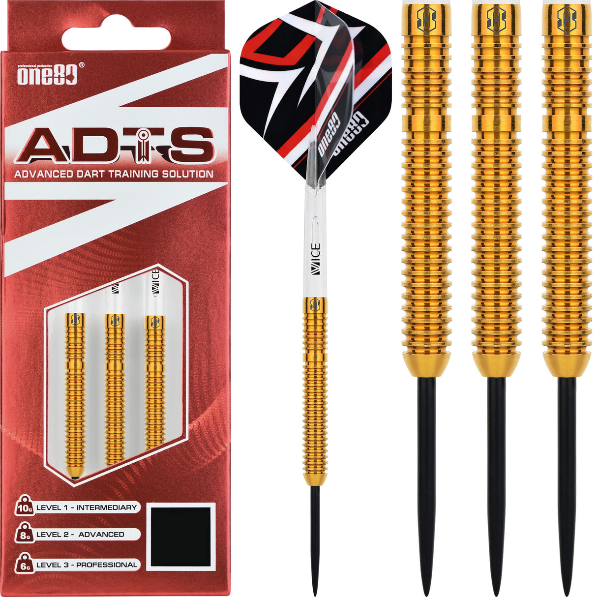 One80 ADTS Darts - Steel Tip Brass - Ultra Lightweight