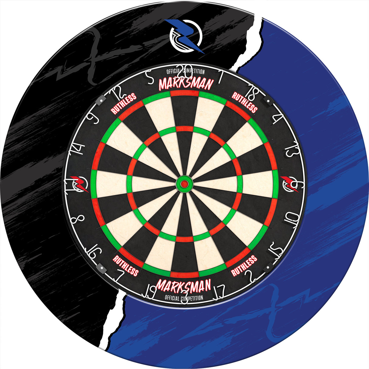 Ruthless Dartboard Surround - Professional - RipTorn - Black & Blue