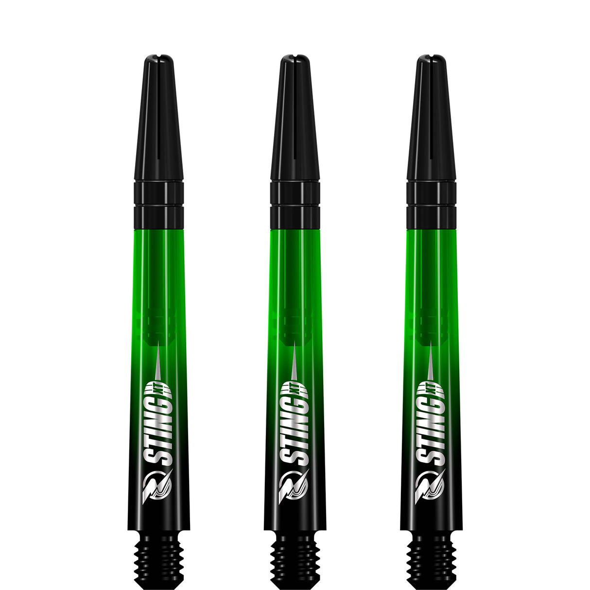 Ruthless Sting XT Dart Shafts - Polycarbonate - Gradient Black & Green - Black Top