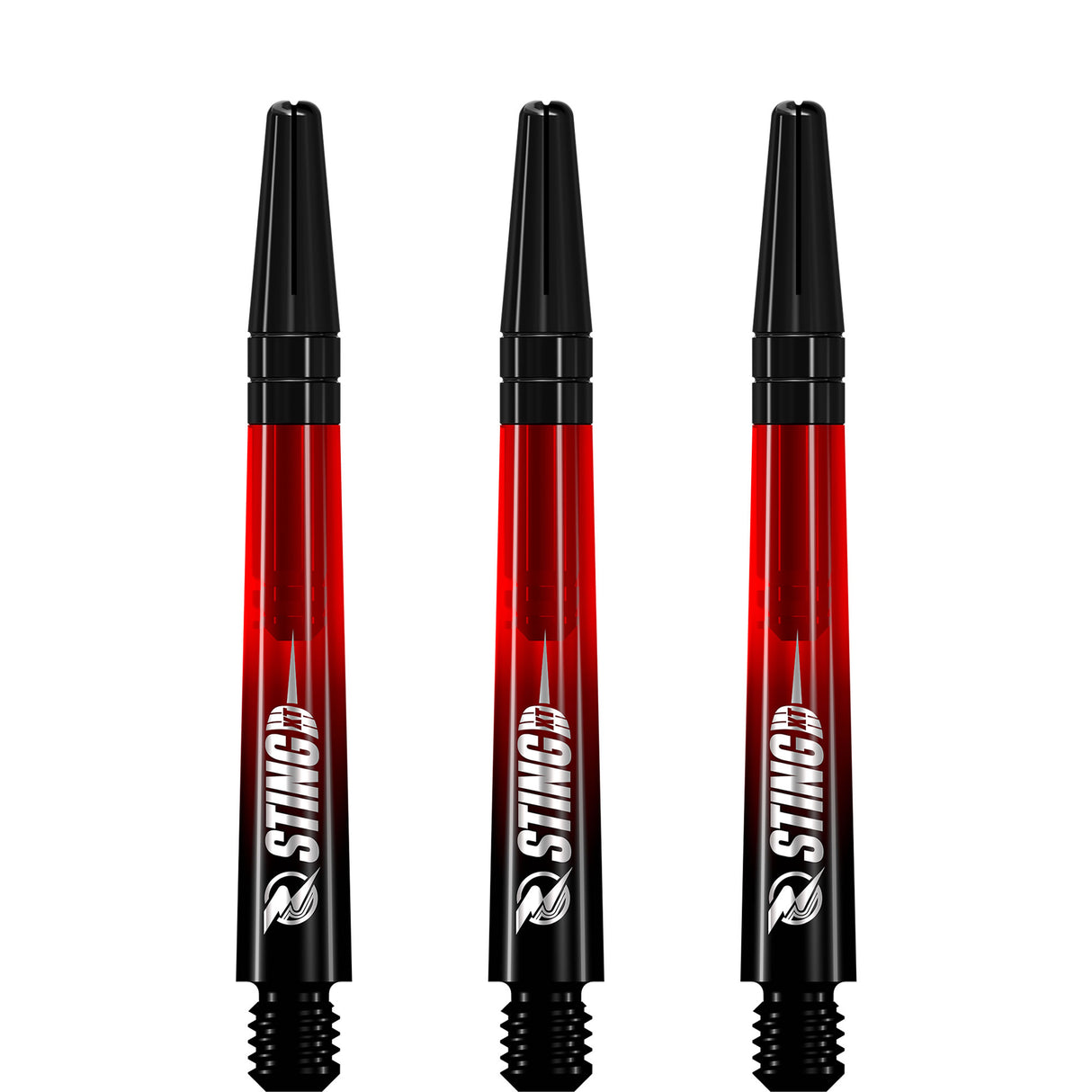Ruthless Sting XT Dart Shafts - Polycarbonate - Gradient Black & Red - Black Top